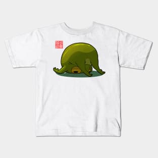 Monday Mood Yoga Frog Folded Kids T-Shirt